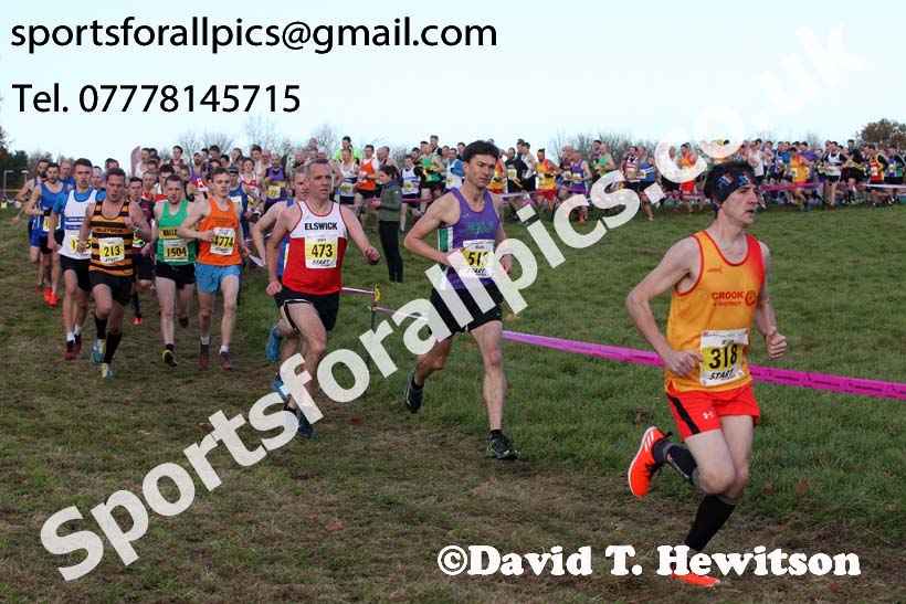 Senior mens 2017 Start Fitness North Eastern Harrier League, Aykley Heads, Durham. Photo:  David T. Hewitson/Sports for All Pics